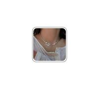 Inateannal Strass Cuore Collana Girocollo Argento Tennis Collana Girocollo Doppio Cuore Collana Pendente Zirconia Cubica Cuore Collana Gioielli Per Donne E Ragazze