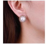 Inateannal Vintage Cristallo Perla Orecchini Oro Aureola - Strass Cerchio Scintilla Cz Grande Matrimonio Gioielli Per Donne E Ragazze
