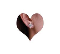 Inateannal Vintage Strass Northstar Orecchini Argento Stella Di Cristallo Orecchini Di Cristallo Stella Del Nord Orecchini Scintillanti Cz Starburst Orecchini Gioielli Per Donne E Ragazze