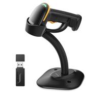 Inateck 2D Lettore Barcode Wireless con Supporto Intelligente, Lettore Codice a Barre Bluetooth, Barcode Scanner con APP e SDK, Pistola Barcode con Batteria da 2600mAh, BCST-35