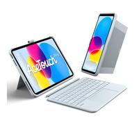Inateck AceTouch Pro - Custodia con tastiera per iPad 11 A16 2025 11 pollici, iPad 10° Gen 2022 da 10,9 pollici, touchpad a piena superficie, supporto verticale/orizzontale, rimovibile, con portapenne