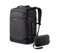 Inateck Borsa Organizer Custodia per Accessori + Zaino Viaggio Espandibile 38.5-46.2L, Set Resistente agli Spruzzi, per Uomo e Donna con Comparto Laptop 15.6 Pollici, Nero