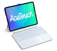 Inateck Custodia per tastiera compatibile con iPad Air da 13 pollici (2025/2024), tastiera per iPad Pro da 12,9 pollici, 6/5/4/3 Gen,6", grande trackpad, rimovibile, QWERTZ, 7 colori retroilluminati