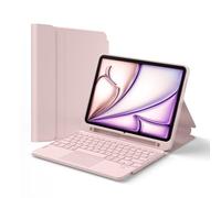 Inateck Custodia Tastiera iPad A16/10a Gen, Bluetooth 3 Canali | Per iPad Air 11" M4/M3/M2, Air 5/4, Pro 11", touchpad e porta penna, rimovibile, Classic, Rosa