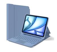 Inateck Custodia Tastiera iPad A16/10a Gen, Bluetooth 3 Canali | Per iPad Air 11" M4/M3/M2, Air 5/4, Pro 11", touchpad e porta penna, rimovibile, Classic, Blu Mare
