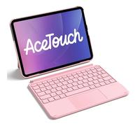Inateck Custodia Tastiera per iPad 11a/10a Gen, iPad 10a (10,9")/11a Gen (2025 A16), Air 11" M4/M3/M2, Air 6/5/4a, Pro 11 4a-1a, Tastiera Ultralight Rimovibile con Touchpad, Rosa AceTouch