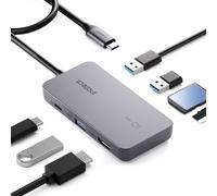 Inateck Hub 7-in-1 USB C HDMI 4K@60Hz, 3 Porte USB 3.2 A 10Gbps, PD 100W, Lettore di Schede SD TF, cavo da 50 cm, per Windows 7/8/10/11, Mac OS, Linux, HB2027