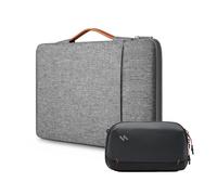 Inateck Organizer Elettronico Portatile + 360° Borsa Porta PC 13-13.6 Pollici, Set Resistente agli Spruzzi, per Cavi, Power Bank, Hub, Cuffie, Compatibile con MacBook Air 13 M4 2025, M3/M2/M1 2012-202
