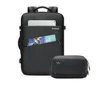 Inateck Organizer Elettronico Portatile + Zaino Viaggio 40L, Set Resistente agli Spruzzi, Bagaglio a Mano per Uomo e Donna, per Lavoro/Trekking/Escursionismo, Nero