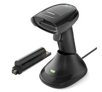 Inateck Lettore Codice a Barre Wireless 1MP 2D QR, Barcode Scanner Bluetooth con Base di Ricarica, 2 x 2000mAh Batterie Sostituibili per Magazzino, Logistica e Inventario