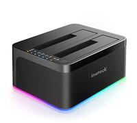 Inateck Stazione di aggancio (Docking Station) per disco rigido RGB SATA a USB 3.0 con clonazione non in linea (offline), per HDD e SSD da 2,5 e 3,5 pollici, supporto UASP, nero, SA02003
