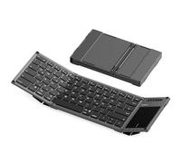 Inateck Tastiera Pieghevole, Tastiera AI con Touchpad, Mini Tastiera Bluetooth Wireless Mini Tastiera Pocket con 3 canali Bluetooth, Compatibile con iOS, Android, Windows, QWERTZ, KB06101