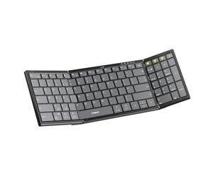 Inateck Tastiera pieghevole wireless con tastierino numerico, tastiera pieghevole Bluetooth multi-dispositivo con funzione intelligente AI, design portatile per iPad/iPhone/Android/Windows/Tablet, con