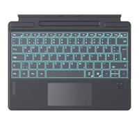Inateck Tastiera Surface Pro 11, compatibile con Surface Pro 11/10/9/8/X, funzione AI, tastiera con touchpad 7 colori retroilluminazione e portapenne, QWERTZ, KB05114