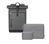 Inateck Zaino Porta PC 15-17" a Prova di Spruzzi + Custodia per Laptop compatibile con MacBook Air 13" M5-M1 (2026-2018), MacBook Pro 13" M2/M1 (2022-2016), Surface Pro 11-3 e MacBook Neo (A18 Pro) 20