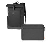 Inateck Zaino Porta PC Donna Uomo Compatibile con Computer da 15-17 pollici, a Prova di Spruzzi d'acqua + Custodia per laptop Custodia per Laptop Compatibile con MacBook Air 13 M5/M4/M3/M2/M1