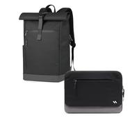 Inateck Zaino Porta PC Donna Uomo Compatibile con Computer da 15-17 pollici, a Prova di Spruzzi d'acqua + Custodia per laptop protezione a 360°, sleeve capiente compatibile con MacBook Air