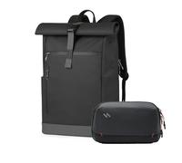 Inateck Zaino Porta PC Donna Uomo Compatibile con Computer da 15-17 pollici + Organizer Elettronico Portatile, Set a Prova di Spruzzi d'Acqua per Cavi, Power Bank, Hub, Cuffie, Nero