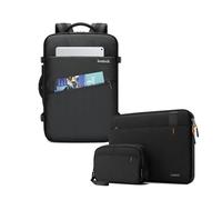 Inateck Zaino Viaggio 40L Uomo e Donna, Bagaglio a Mano Resistente agli Spruzzi, Nero + Custodia 360° per MacBook Air 13" M4/M3/M2/M1 (2025-2018) e MacBook Pro 13" M2/M1 (2022-2016), Surface Pro 12.3"