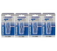 Inava Spazzole blu 3 ricariche strette 0,8 mm, confezione da 4 x 3 = 12 ricariche