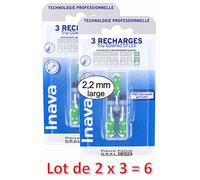 Inava - Spazzolini da 2,2 mm Trio Compact e Flex Spaces, 3 ricariche (verde) Confezione da 2 x 3 = 6 ricariche
