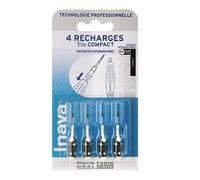Inava Trio Compact Spazzole Interdentali ISO 0 0,6 mm 4 Ricariche Nere - Igiene Orale
