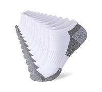 inaWarm 6 paia di calzini da ginnastica da uomo 43-46 39-42 47-50, calzini sportivi imbottiti, calzini sportivi in cotone bianco nero, traspiranti, traspiranti, anti-vesciche, bianco, 43-46