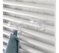 Inbagno Appendini per termoarredo trasparenti in set da 2 pezzi, per tubi con diametro da 18 a 26 mm