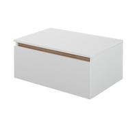 Inbagno Cassettone bagno sospeso 80 cm bianco e rovere africa, a estrazione totale e con chiusura soft-close, KLEO