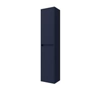 Inbagno Colonna bagno sospesa 140 cm blu satinato con ripiani regolabili e ante reversibili con chiusura soft-close, GAYA
