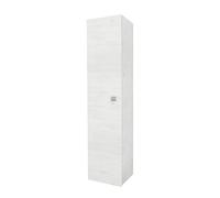 Inbagno Colonna pensile Bagno sospesa H 136 cm, Anta Reversibile, salvaspazio, Ripiani Regolabili (Rovere Bianco)