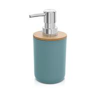 Inbagno Dispenser Sapone Acquamarina 280 ml, ABS e Legno bambù, Linea Surf