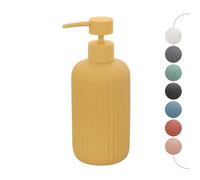 Inbagno Dispenser Sapone Giallo cannettato in Ceramica Soft Touch, Ricaricabile con erogatore Pump e capienza 330 ml, Spring