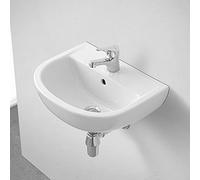 Inbagno Lavabo Bagno sospeso in Ceramica Bianca Lucida, L. 45 x P. 36 cm, Completo di Kit di Fissaggio