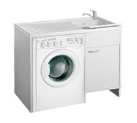 Inbagno Lavatoio e Coprilavatrice con Mobile in PVC Bianco 109x60x85 cm