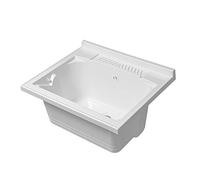 Inbagno Lavatoio-Lavapanni in Resina, Bianco, 45x50-45x60-50x50-60x50-60x60, Ideale per Installazione su Mobile o Piano da appoggio (60x50)