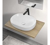 Inbagno Mensola sospesa per lavabo Bagno da appoggio, Larghezza 60/80/110/140, Serie Master con Rivestimento Idrorepellente (Rovere Rustico, Mensola 80 cm)