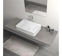 Inbagno Mensola sospesa per lavabo Bagno da appoggio, Larghezza 60/80/110/140, Serie Master con Rivestimento Idrorepellente (Grigio Cemento, Mensola 110 cm)