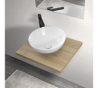 Inbagno Mensola sospesa per lavabo Bagno da appoggio, Larghezza 60/80/110/140, Serie Master con Rivestimento Idrorepellente (Rovere Rustico, Mensola 60 cm)