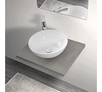 Inbagno Mensola sospesa per lavabo Bagno da appoggio, Larghezza 60/80/110/140, Serie Master con Rivestimento Idrorepellente (Grigio Cemento, Mensola 60 cm)