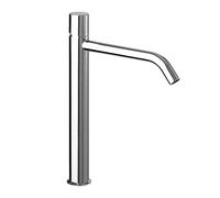 Inbagno Miscelatore lavabo Alto Tondo monocomando, Cromato Lucido in Ottone, con Leva di Comando cilindrica, Serie Gemma