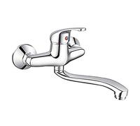 Inbagno Miscelatore lavello a Muro Canna Curva in Ottone Cromo Ideale per Lavanderia