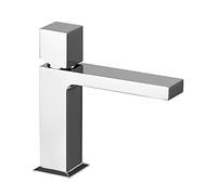 Inbagno Miscelatore per lavabo monocomando Quadrato, Cromato Lucido in Ottone, con Leva di Comando a cubo, Serie Torre