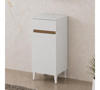 Inbagno Mobile Multiuso Bagno Bianco 35 cm 1 Anta e 1 Cassetto
