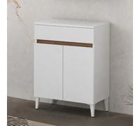Inbagno Mobile Multiuso Bagno Bianco 60 cm 2 Ante e 1 Cassetto Mobiletto Salvaspazio