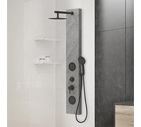 Inbagno Pannello Doccia idromassaggio in Acciaio Inox, H. 150 cm, 3 funzioni, Completo di Miscelatore e doccetta