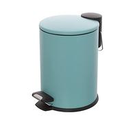 Inbagno Pattumiera Bagno a Pedale, capacità 3 Lt, in Acciaio Colore Acquamarina, Coperchio Slim, H 24 x 17 cm