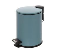 Inbagno Pattumiera Bagno a Pedale, capacità 3 Lt, in Acciaio Colore Turchese Cobalto, Coperchio Slim, H 24 x 17 cm