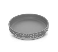 Inbagno Porta Sapone Grigio in Ceramica, piattino Multiuso d’appoggio, Serie Circus