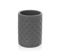 Inbagno Porta spazzolini Bagno Grigio a Bicchiere, in Ceramica Colore Grigio, Linea Cristal